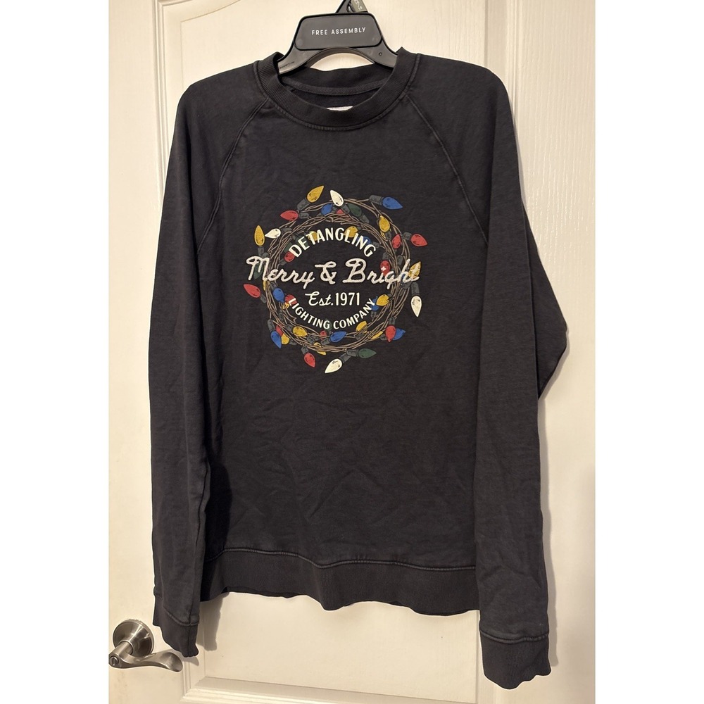 NWT Goodfellow & Co Vintage French Terry Merry & Bright Sweatshirt Mens Medium